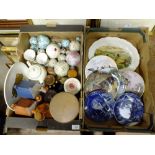 FOUR TRAYS OF ASSORTED CERAMICS AND CHINA TO INCLUDE COLLECTORS PLATES