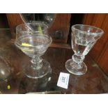 TWO EARLY ANTIQUE RUMMER GLASSES