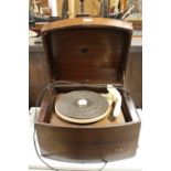 A RETRO WOODEN CASED PYE RECORD PLAYER / HI-FI