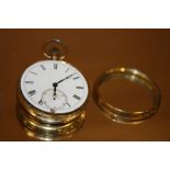 AN 18K GOLD CASED POCKET WATCH A/F