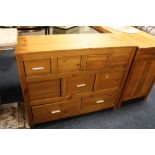 A MODERN PINE 9 DRAWER CHEST H-80 CM W-100 CM A/F