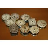 TEN VINTAGE MENS WRISTWATCH MOVEMENTS