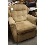 A MODERN UPHOLSTERED ELECTRIC RISE/RECLINE ARMCHAIR