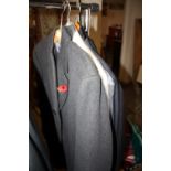 A GENTS VINTAGE BURTON WOOL MINK OVERCOAT - 44" CHEST' TOGETHER WITH A VINTAGE HARDY AMIES 3PC