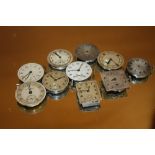 TEN VINTAGE MENS WRISTWATCH MOVEMENTS