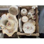 A LARGE QUANTITY OF CROWN DEVON FIELDINGS AND SIMILAR CERAMICS TO INCLUDE A JUG AND BOWL SET' VASE