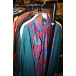 A QUANTITY OF LADIES VINTAGE AND MODERN COATS' VARIOUS STYLES AND PERIODS TO INC AN IRISH WOOLEN