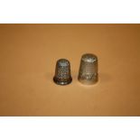 TWO CHARLES HORNER SILVER THIMBLES