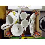 A SMALL TRAY OF PORTMEIRION BOTANIC GARDEN CERAMICS TO INCLUDE A WATERING CAN