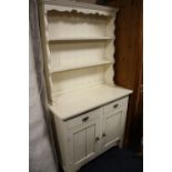 A MODERN PAINTED SMALL WELSH DRESSER H-179 CM W-96 CM