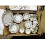 A TRAY OF ANTIQUE AYNSLEY FLORAL CHINA