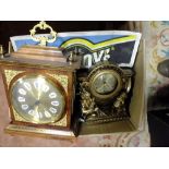 A COLLECTION OF ASSORTED MANTEL CLOCKS TOGETHER WITH A MODERN WALL CLOCK