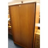 A RETRO MID CENTURY TEAK DOUBLE WARDROBE H- 173 CM W-102 CM