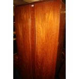 A RETRO MID CENTURY TEAK DOUBLE WARDROBE H-180 CM W-88 CM A/F