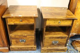 A PAIR OF MODERN LAURA ASHLEY STYLE BEDSIDE CABINETS (2)