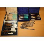 FOUR CASED FLATWARE SETS