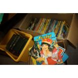 TWO BOXES OF VINTAGE CHILDREN'S ANNUALS PLUS A BOX OF OTHER VINTAGE BOOKS (3)