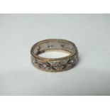 VINTAGE 9CT GOLD & SILVER ETERNITY RING