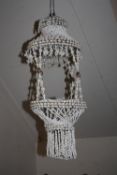 AN UNUSUAL TRIBAL STYLE HAND MADE SEA SHELL LIGHT SHADE