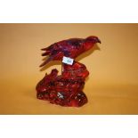 A SIGNED ANITA HARRIS ART POTTERY FLAMBE BIRD OF PREY