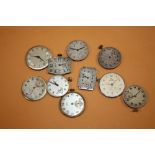 TEN VINTAGE MENS WRISTWATCH MOVEMENTS