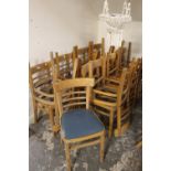 A COLLECTION OF FIFTEEN RETRO SCHOOL TYPE CHAIRS - NO SEATS