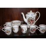 A FLORAL 'HEDGEROW' PATTERN WADE SIX PERSON PART COFFEE SET