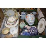 TWO TRAYS OF ASSORTED CERAMICS TO INCLUDE ROYAL WORCESTER AND WEDGWOOD CABINET PLATES ETC.