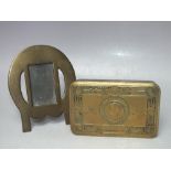 AN TRENCH ART " ARRAS " PICTURE FRAME & A QUEEN MARY TIN