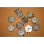 TEN VINTAGE MENS WRISTWATCH MOVEMENTS