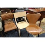 FOUR ASSORTED DINING CHAIRS TO INC A LEATHER EXAMPLE (4)