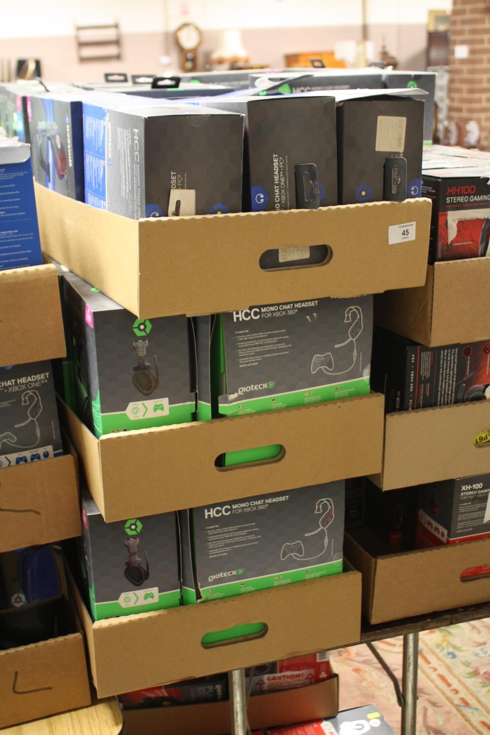 THREE BOXES OF GAMING HEADSETS