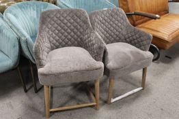 A NEAR PAIR OF MODERN UPHOLSTERED ARMCHAIRS (2)