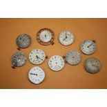 TEN VINTAGE MENS WRISTWATCH MOVEMENTS