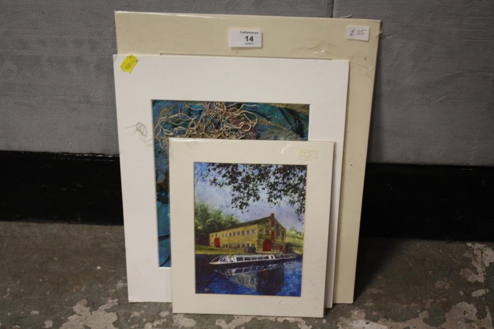 THREE UNFRAMED PICTURES TO INCLUDE A SIGNED PRINT ENTITLED TUSCAN TOWERS