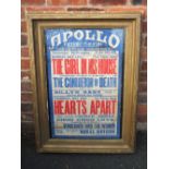 AN EARLY 20TH CENTURY SILENT MOVIE / VITAGRAPH DRAMA ADVERTISING POSTER FOR THE APOLLO PICTURE