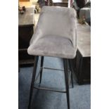 A MODERN UPHOLSTERED VELVET BARSTOOL