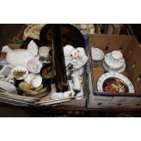 TWO BOXES OF ASSORTED CERAMICS TO INCLUDE AYNSLEY ETC