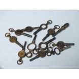 12 ANTIQUE POCKET WATCH KEYS