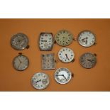 TEN VINTAGE MENS WRISTWATCH MOVEMENTS