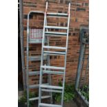 TWO SETS OF ALUMINIUM LADDERS