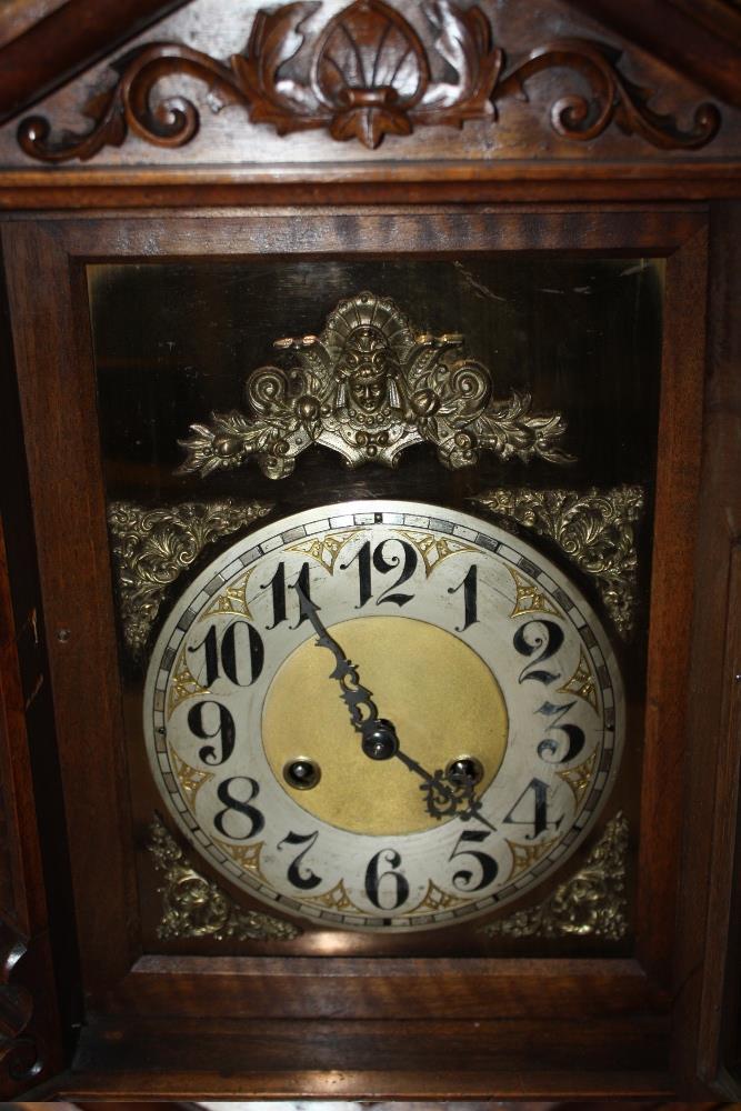 A LARGE AND IMPRESSIVE LATE 19/EARLY 20TH CENTURY WALNUT MANTEL CLOCK BY GUSTAV BECKER, the well - Image 2 of 6