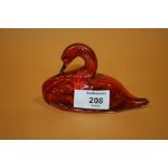 A SIGNED ANITA HARRIS ART POTTERY FIGURE OF A SWAN