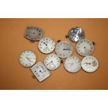 TEN VINTAGE MENS WRISTWATCH MOVEMENTS