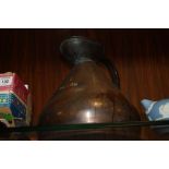 A VINTAGE COPPER 1 GALLON MEASURING JUG