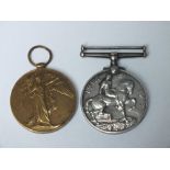 A PAIR OF WWI MEDALS TO A . HUNT