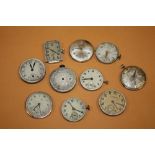 TEN VINTAGE MENS WRISTWATCH MOVEMENTS