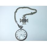 AN ANTIQUE POCKET WATCH & ALBERT CHAIN