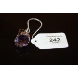 AN 18CT WHITE GOLD AMETHYST RING, approx weight 7.9g, ring size J 1/2