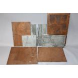 ISLWYN WATKINS (XX). Welsh school, four copper and three white metal etching plates, abstract